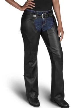 Harley-Davidson Women's Black Leather Riding Chaps